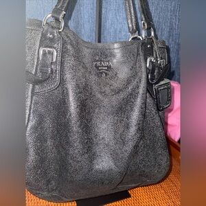 Prada Textured Black Shoulder Bag
